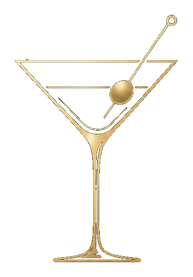 Aquitaine Bespoke martini glass from logo