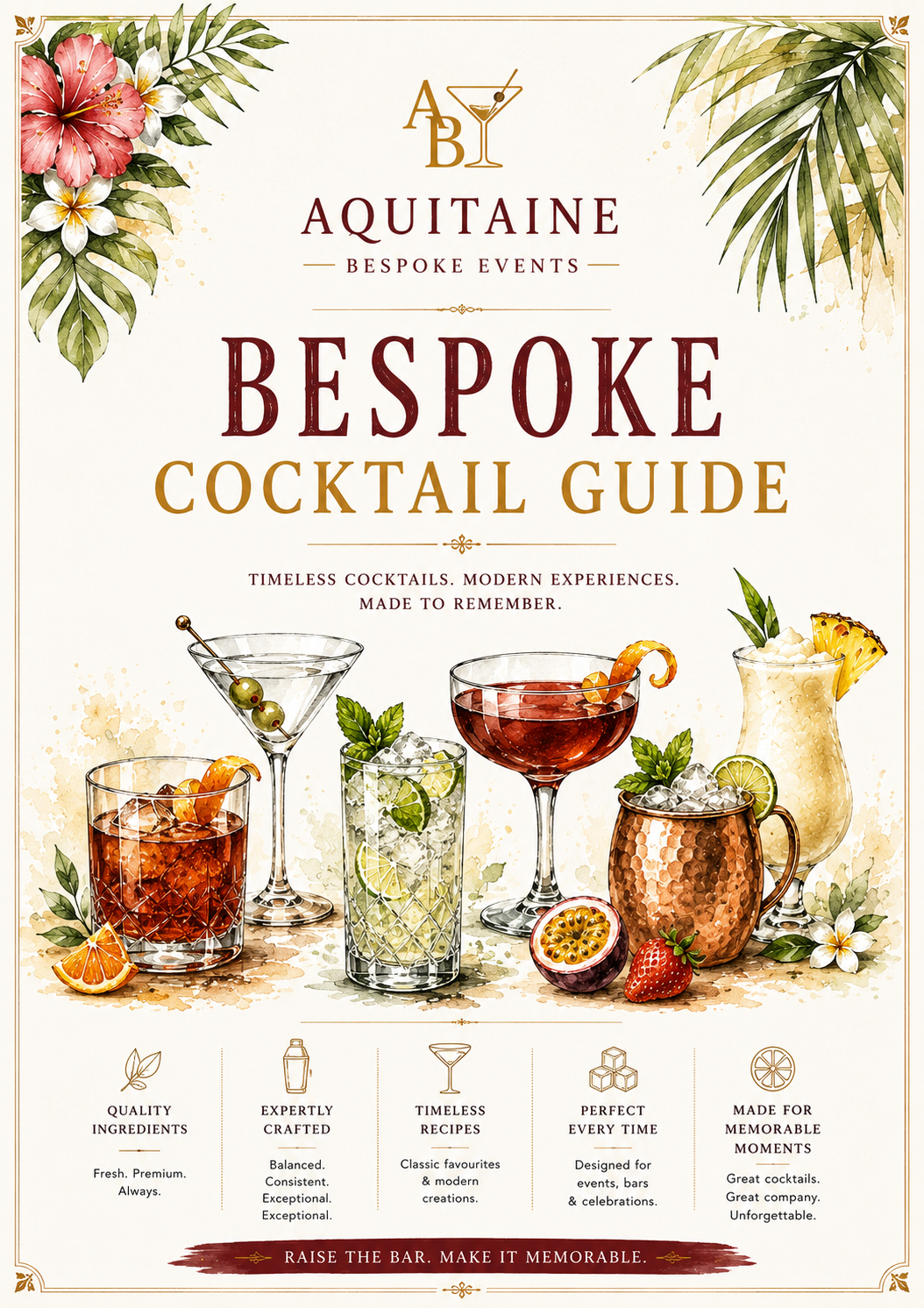 Aquitaine Bespoke Cocktail Guide cover
